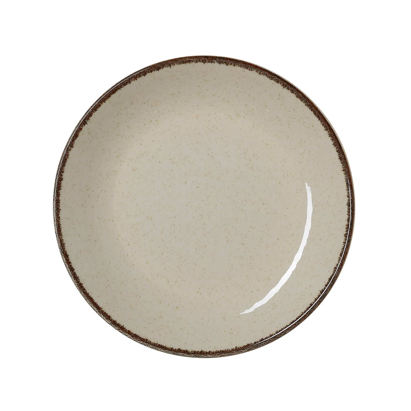 Teller, flach, Ø 21 cm, Set á 6 Stück, sand, Porzellan Flache Ausführung, Farbe: Sand