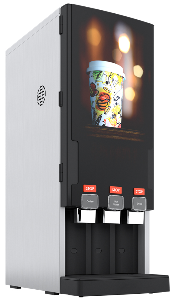 BONAMAT Rivero Turbo 203 Kaffeevollautomat für Flüssigkonzentrat, kann zwei unterschiedliche Heißgetränke gleichzeitig zubereiten