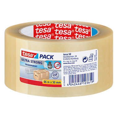 tesa® Packband tesapack® Ultra Strong 50 mm x 66 m (B x L) PVC transparent