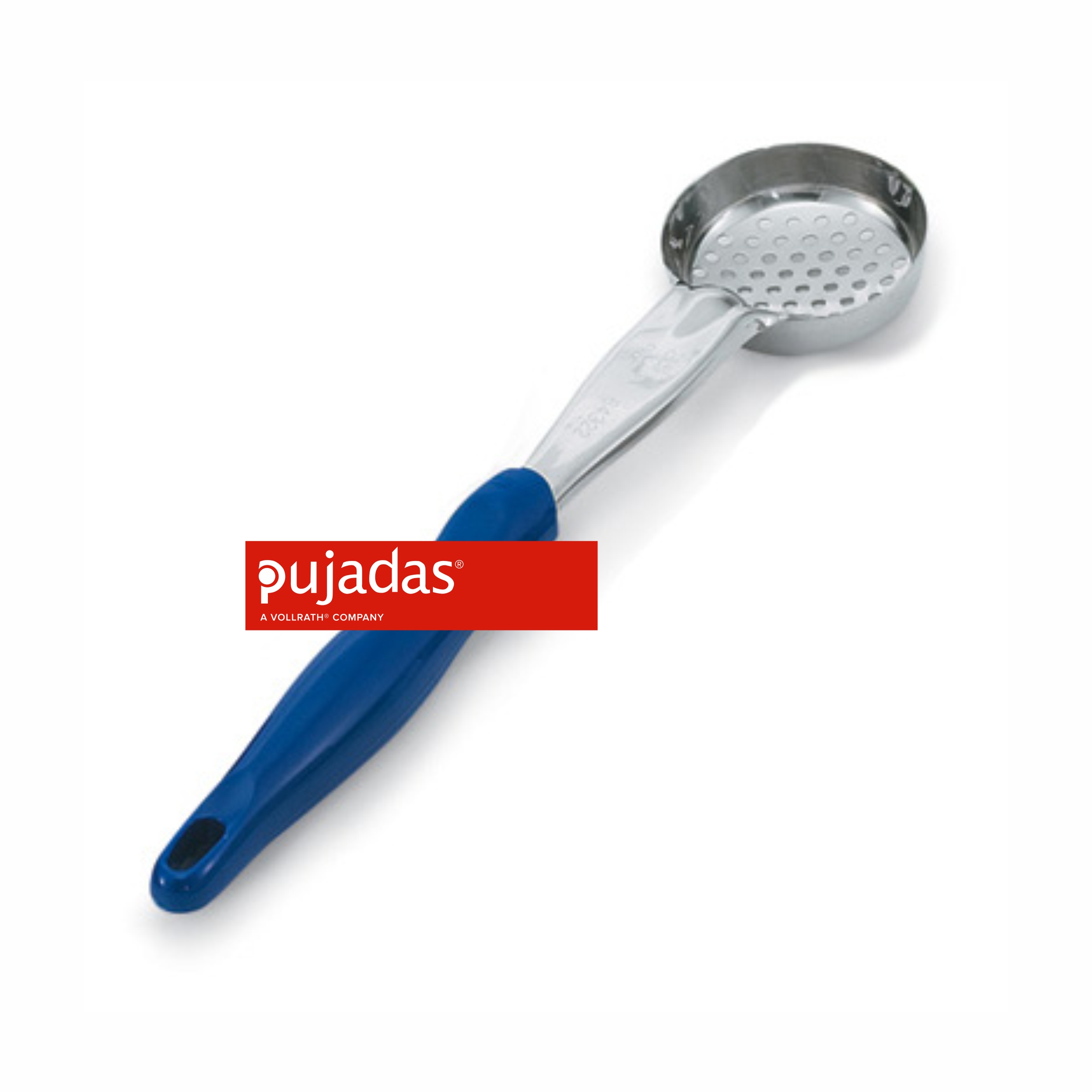 Pujadas Ovalschalen-Kelle, 7,5 x 6,8 x 33 cm blau, 60ml , gelocht