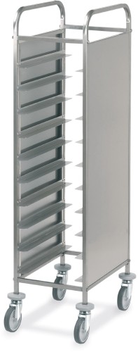 ETERNASOLID® Tablettwagen 10 GN, 2 Seiten Verkleidung Edelstahl