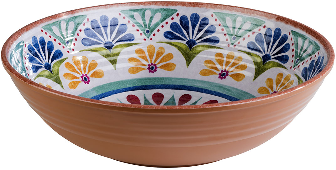Schale -ARABESQUE- Ø 31 cm, H: 9 cm Melamin, 3 Liter innen: Terrakottaoptik außen: Dekor spülmaschinengeeignet stapelbar