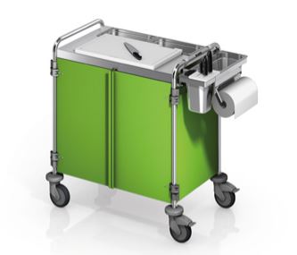 BLANCO Arbeitsplatte WB 8 x 5 aus rostfreiem Edelstahl zum Aufsetzen auf Servierwagen 8 x 5, ohne Galerie, inkl. Ausschnitt für zwei