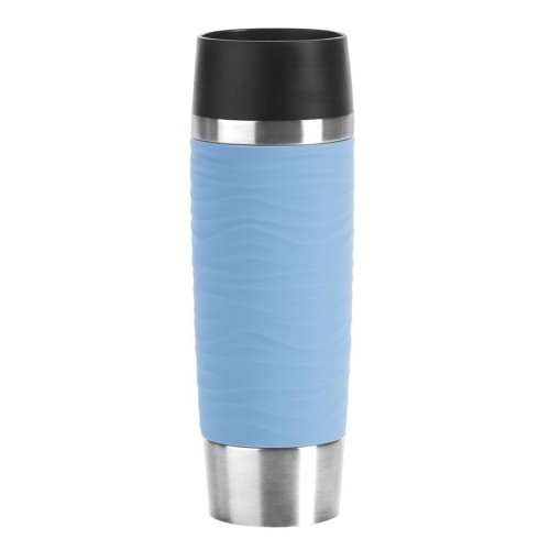 Emsa Travel Mug Wave-Design Thermobecher/Isolierbecher, 0,5 Liter Fassungsvermögen, hält 6h heiß/ 12h kalt,