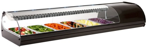 NEUMÄRKER Royal Cooling Sushi 6 - schwarz 6x GN 1/3 - 40 mm tief 1438x395x245 mm