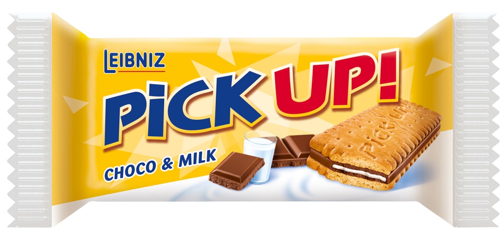 BAHLSEN Pick-Up Minis, 100 Stück à 10,6g im Eimer, 2-Fach sortiert, 50x Schoko und 50x Schoko & Milch Hygienisch einzeln verpackt.