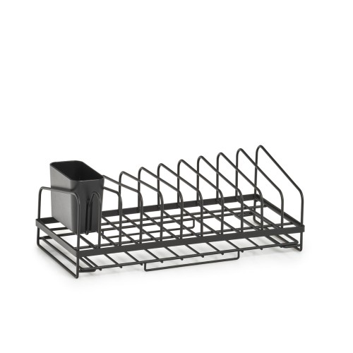 Geschirrabtropfständer, Metall, schwarz. Länge: 365 mm. Breite: 175 mm. Höhe: 135 mm