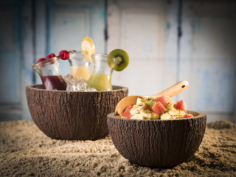 Schale -COCONUT- Ø 18 cm, H: 9,5 cm Beton, 1 Liter mit möbelschonender Unterseite nicht spülmaschinengeeignet zerbrechlich