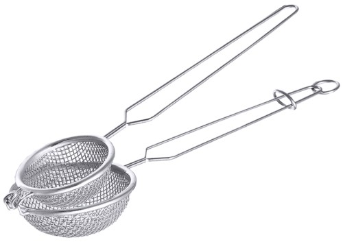 Nestbacklöffel ganz aus Edelstahl, elektropoliert, zweiteilig, spülmaschinengeeignet, Maschenweite: 3 x 3 mm,