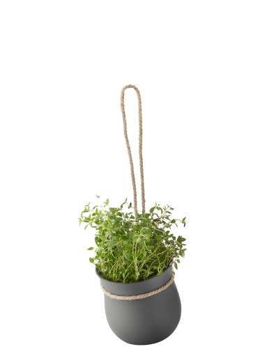 GROW-IT Kräutertopf grau, Maße: 130 x 130 x 130 mm