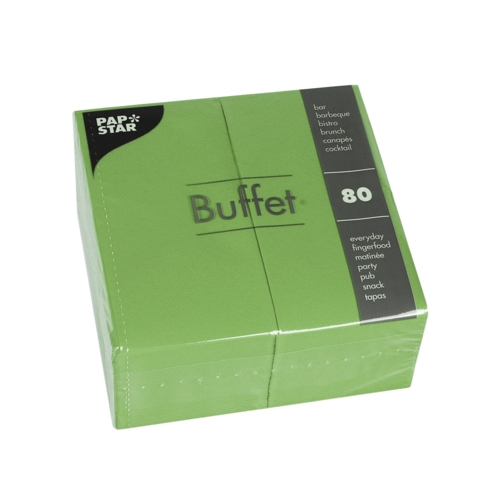 80 Servietten, 2-lagig 1/8-Falz 33 cm x 33 cm olive von PAPSTAR