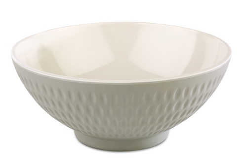 Schale -ASIA PLUS- Ø 16 cm, H: 7 cm, 0,6 Liter Melamin innen: cream, glänzend außen: grau, matt spülmaschinengeeignet