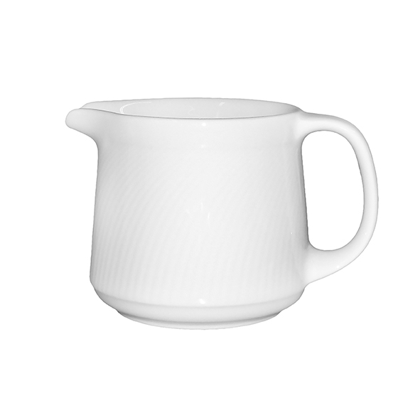 Portionskanne 0,35 l ohne Deckel - Form: Swing, Time GV - weiss - aus Porzellan. Hersteller:, Eschenbach. "Made in Germany".