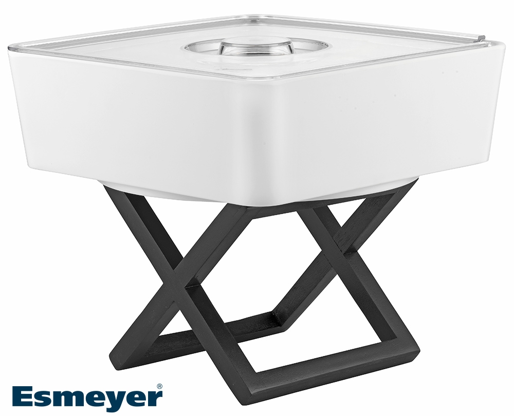 Buffetständer -WOOD- 20 x 20 cm, H: 17,5 cm Akazienholz, schwarz nicht spülmaschinengeeignet stapelbar Farbe: Schwarz