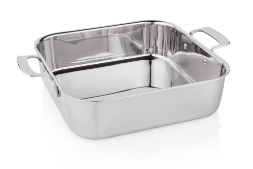 Bräter. Chromnickelstahl/Aluminium/Chromstahl. 3PLY, mit 2 Griffen.