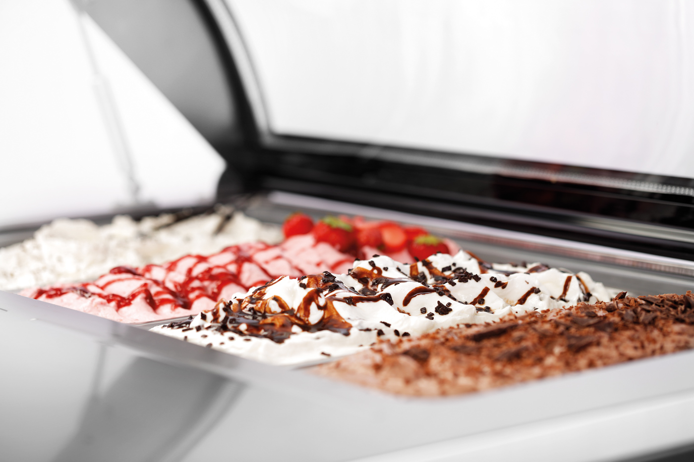 Bartscher Eisvitrine 4x6,5L-R | Position der Tür:Rückseite | Maße: 80,5 x 66,5 x 35,0 cm. Gewicht:33,4 kg