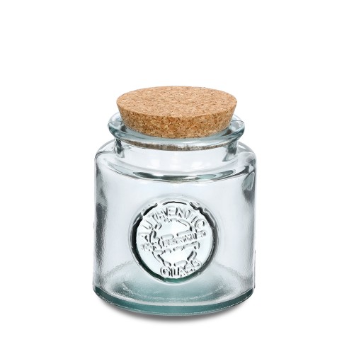 Vorratsglas "Recycled" m. Korkdeckel, 500 ml / Maße: Ø 10,3x12,3 cm