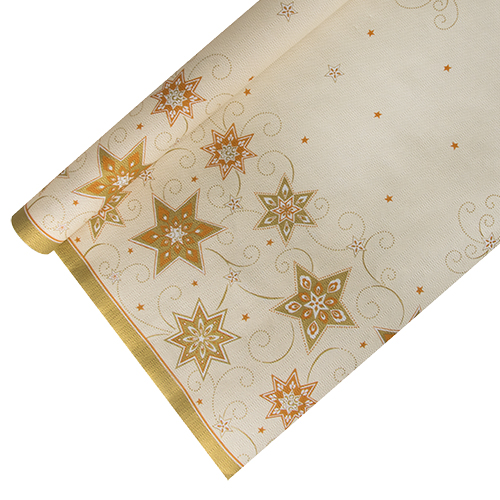 Tischdecke, Papier 6 m x 1,2 m creme "Just Stars" von PAPSTAR
