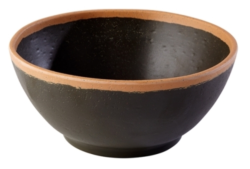 Schale -CROCKER- Ø 16 cm, H: 7 cm, 0,7 Liter Melamin, braun mit hellbraunem Rand spülmaschinengeeignet stapelbar nicht