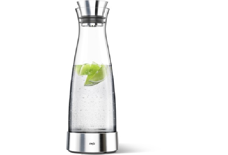 Emsa Kühlkaraffe Flow Classic Hochwertige Edelstahl-Glas Kombination Spülmaschinenfest
