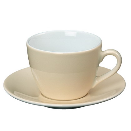 Kaffee-/Cappuccino-Tasse, mit Untertasse, Inhalt 0,21 ltr., beige,