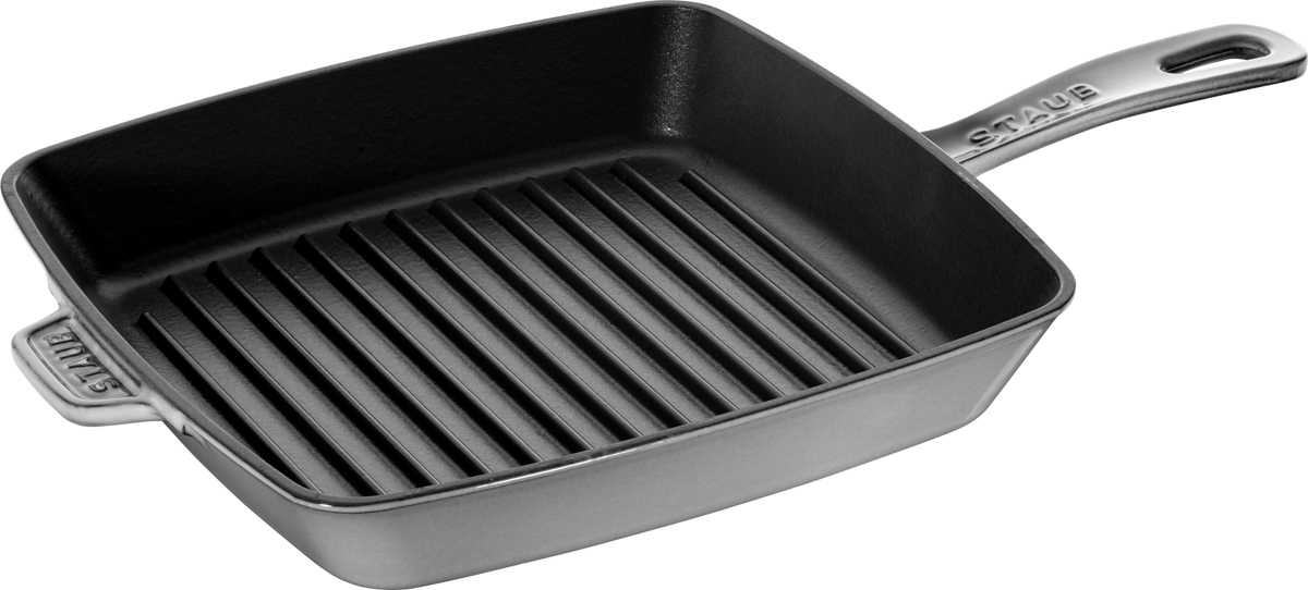 American Grill, 26 cm, quadratisch, Gusseisen, Graphit-Grau, Serie: Grill Pans. Marke: Staub