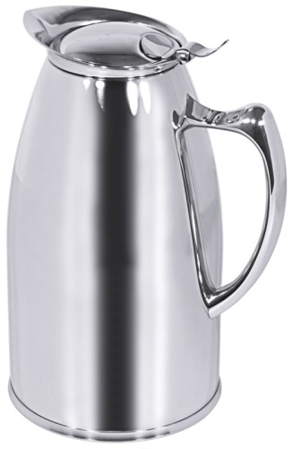 Servierkanne, isoliert aus Edelstahl 18/10, hochglänzend, doppelwandig, mit verchromtem Griff, nicht spülmaschinengeeignet,