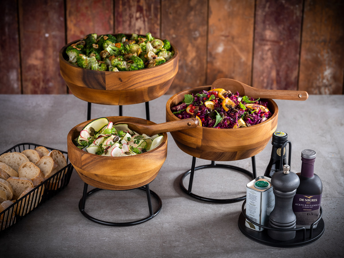 Schale -ACACIA-, Ø 21 cm, H: 8,5 cm, Akazienholz, geölt, 1,8 Liter