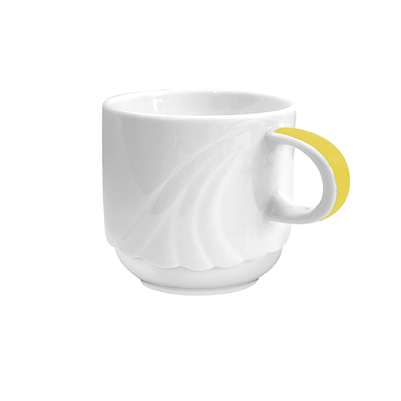 Obertasse hoch 0,20 l - Form: Ambiente Plus -, Dekor 79460 Gelb - aus Porzellan. Hersteller:, Eschenbach. "Made in Germany".