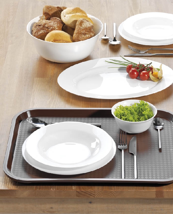 Kaffeetasse zum Geschirr EVERYDAY, aus Hartglas, weiß. Volumen 0,22 l, Höhe 6,5 cm, stapelbar.