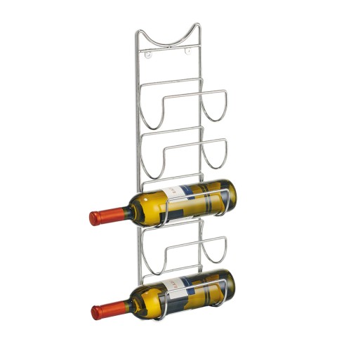 Zeller Wand-Flaschenhalter, 5 Flaschen, Metall verchromt