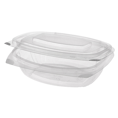 50 Feinkost- und Salatschalen mit Klappdeckeln, PLA "pure" 500 ml 6,4 cm x 16,1 cm x 13,2 cm glasklar von PAPSTAR