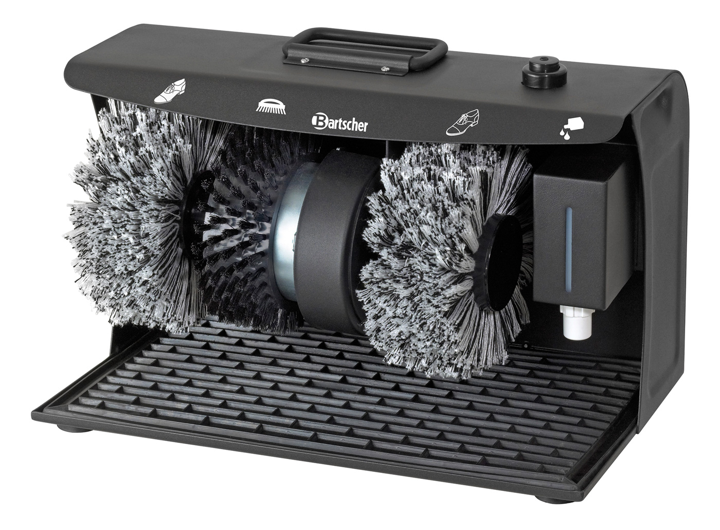 Bartscher Schuhputzmaschine | Inklusive: 1Einfülltrichter (für ein einfaches Befüllen desSchuhcreme-Spenders) | 40 x 24 x 26,0 cm.