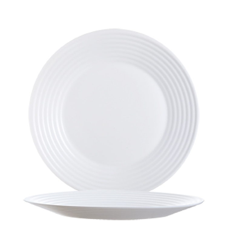 ARCOROC Speiseteller aus Hartglas - Form STAIRO uni weiß Durchmesser: 25 cm