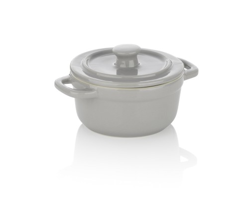 Servier-Und Auflaufform Malin Keramik hellgrau Mit Deckel 9,5 cm 14,0 cm von Kela