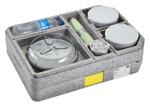 Cam GoBox Tablotherm - Isoliert, 1x runder Teller, 2 x 500 mL Schale und wiederverwendbare Deckel von Cambro