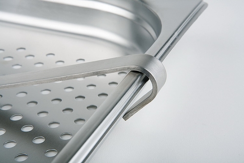 Servierlöffel, geschlitzt 11 x 7 cm, Griff: 29 cm 18/8 Edelstahl schwere Qualität rutschsicherer Griff -PROFI-