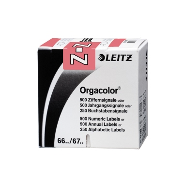 Leitz Buchstabensignal Orgacolor® Orgacolor Registratursysteme Z selbstklebend Kunstdruckpapier rosa