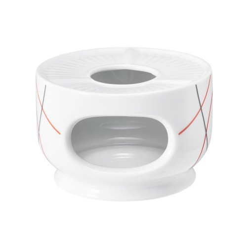 Seltmann Stövchen 1069 klein, rund, Form: Community, Dekor: 57402 Red Line, hohe Kantenschlagfestigkeit, Made in Germany