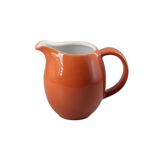 Gießer 0,20 l (alt 0,25 l) - Form: Table, Selection - Dekor 66276 orange-braun - aus, Porzellan. Hersteller: Eschenbach. "Made in