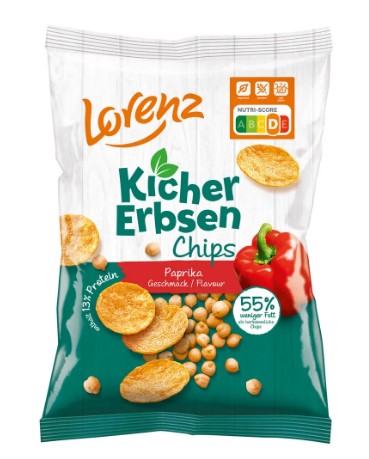 Lorenz Kichererbsenchips Paprika 85G air-popped, 55% weniger Fett