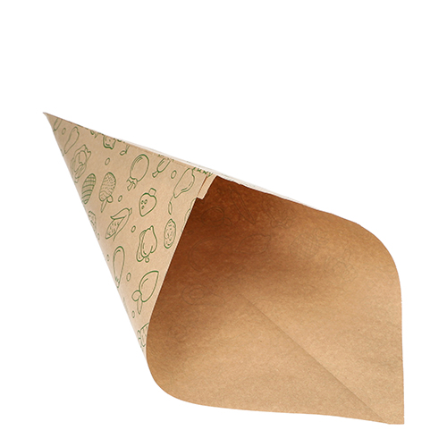 1000 Spitztüten, Kraftpapier 44 cm x 31 cm x 31 cm braun "Fruits & Vegs" Füllinhalt 750 g von PAPSTAR