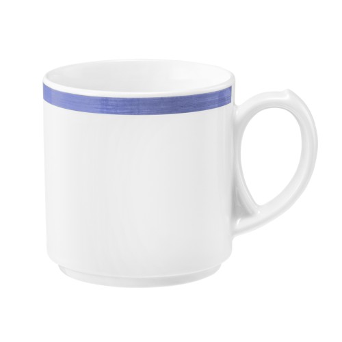 Seltmann Becher mit Henkel 0,28 l, rund, Form: Community, Dekor: 57395 Pinselband 3, hohe Kantenschlagfestigkeit, Made in Germany
