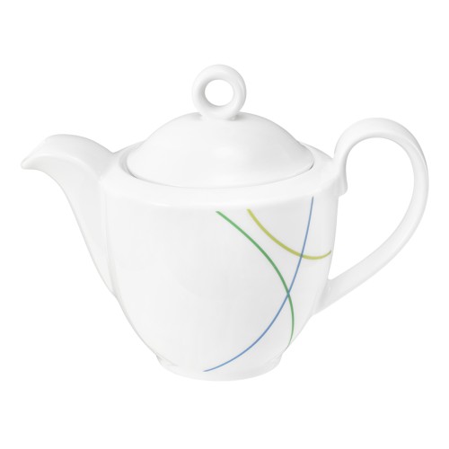 Seltmann Kaffeekanne 1 0,38 l, rund, Form: Community, Dekor: 57403 Green Line, hohe Kantenschlagfestigkeit, Made in Germany