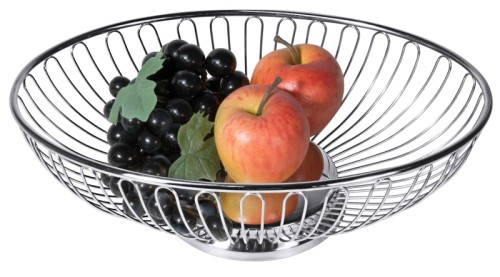 Brot-/ Obstkorb, oval aus Edelstahl 18/10, hochglänzend, hochwertige Ausführung, schwere Qualität Größe: 29 cm x 19 cm, Höhe: 8,5