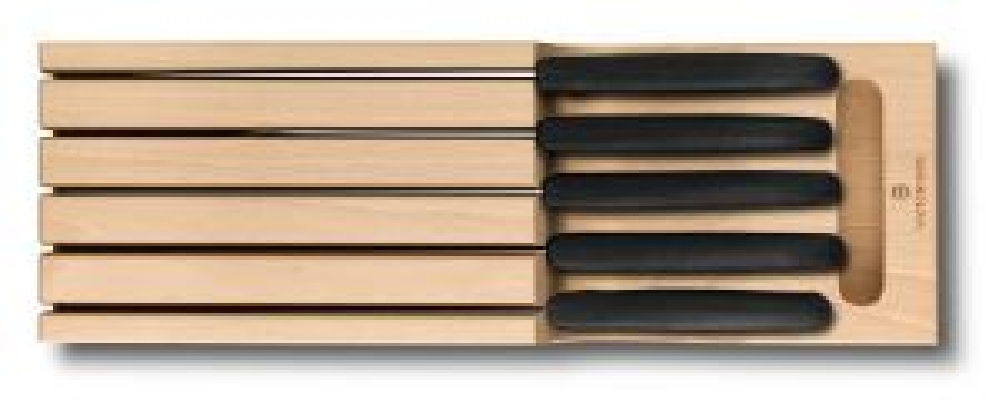 Victorinox Fibrox Schubladen-Messerhalter, 5-teilig, aus Buchenholz