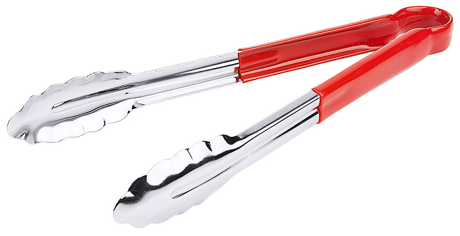 Küchenzange 30  HACCP aus Edelsahl in der Farbe rot Länge: 30 cm