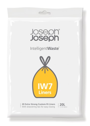 Joseph Joseph Intelligent Waste - Abfallbeutel mit perfekter Passform, 20 Stück, 17 Liter - grau