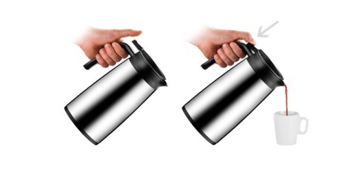 Thermosflasche mit Dosierverschluss CONSTANT 1.2 l, aus Edelstahl