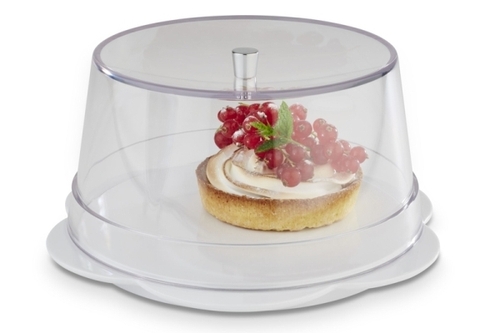 Haube -APS PLUS- Ø 20,5 cm, H: 10 cm Haube aus SAN Materialstärke: 3 mm Griff aus Zinkdruckguss spülmaschinengeeignet